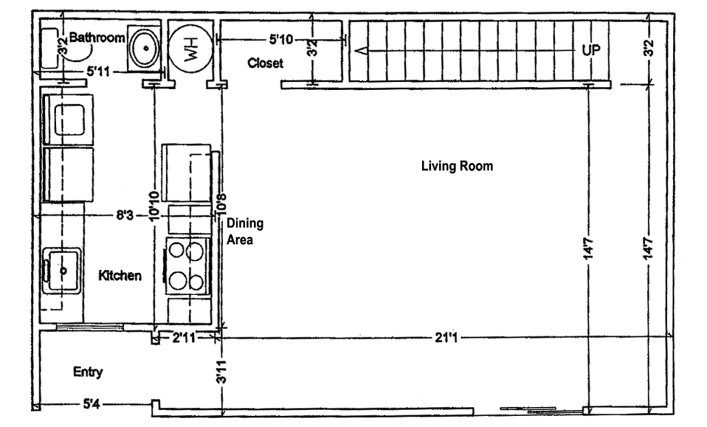 Floorplan: Three Bedrooms, First Floor