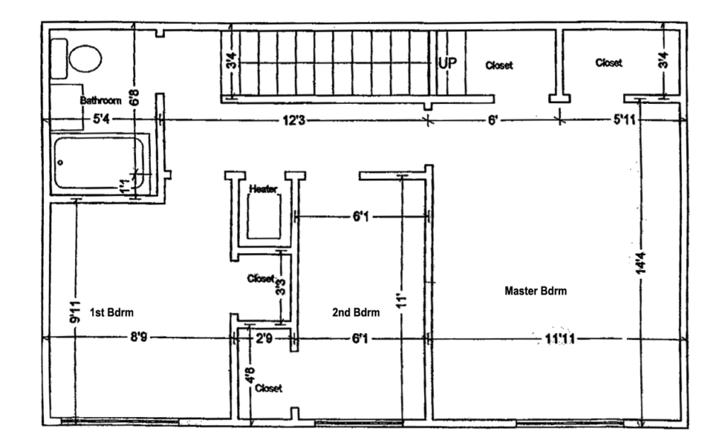 Floorplan: Three Bedrooms, Second Floor